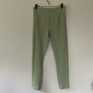 Athleta Elation Rib‎ Tight Sz M Green Twill